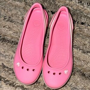 CROCS Kids Pink Ballet Flat Clogs